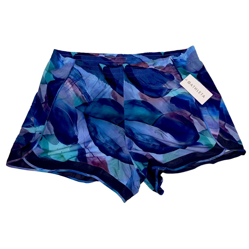 Athleta Blue Multi Mesh Short 4” Size 3X